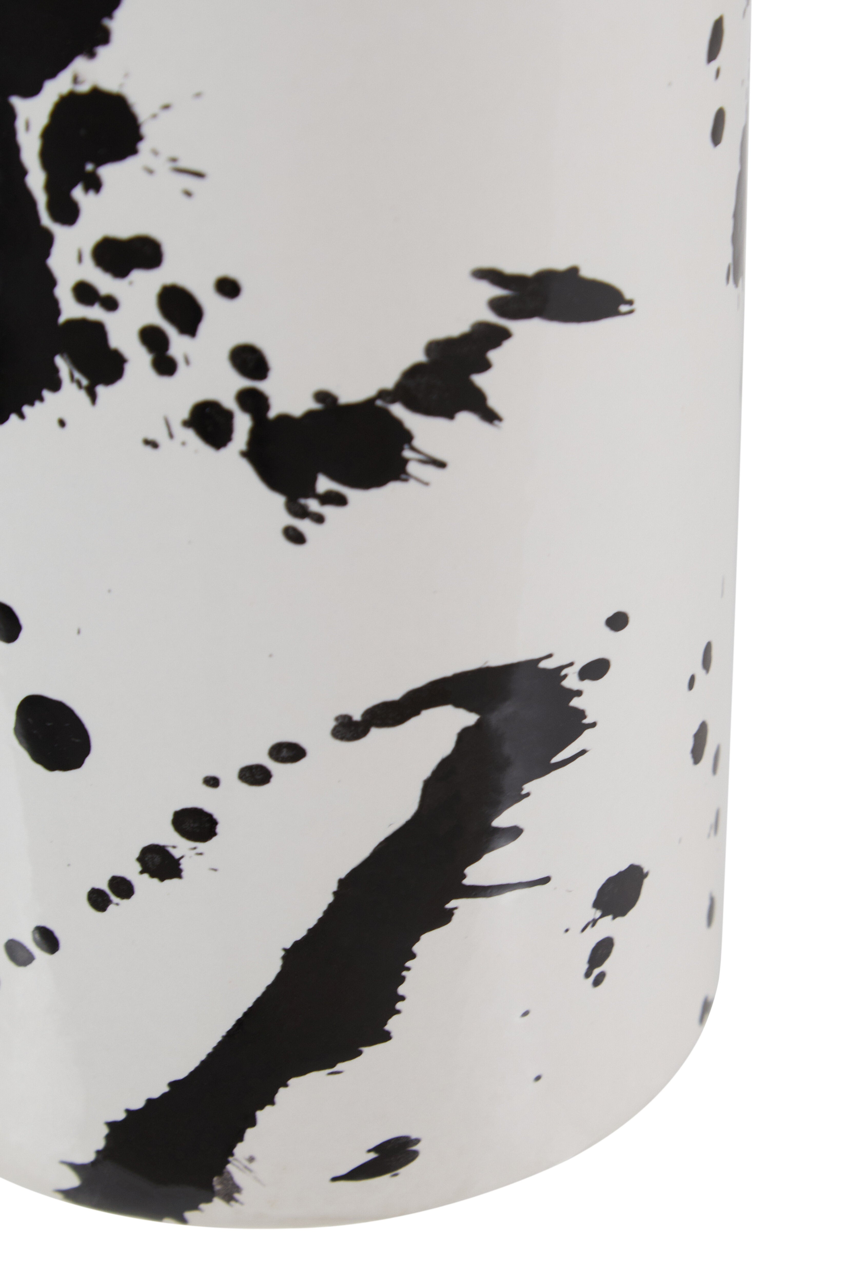 Agnes Black & White Splash Ceramic Vase | Small